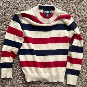 Boys Striped Sweater - Red, Navy, and Cream